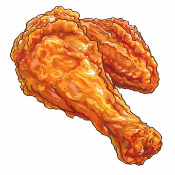 crispy fried chicken wings isolated clip art preview