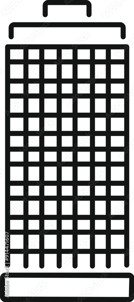 Poster this simple black line icon of an office building represents modern architecture and urban developme