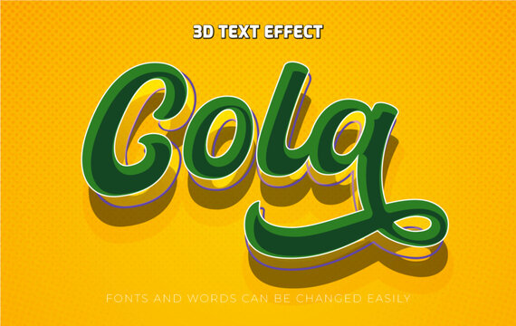 Cola drink green 3d editable text effect style