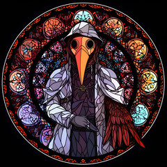 Plague doctor art nouveau illustration