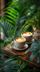 cup of coffee with flowers