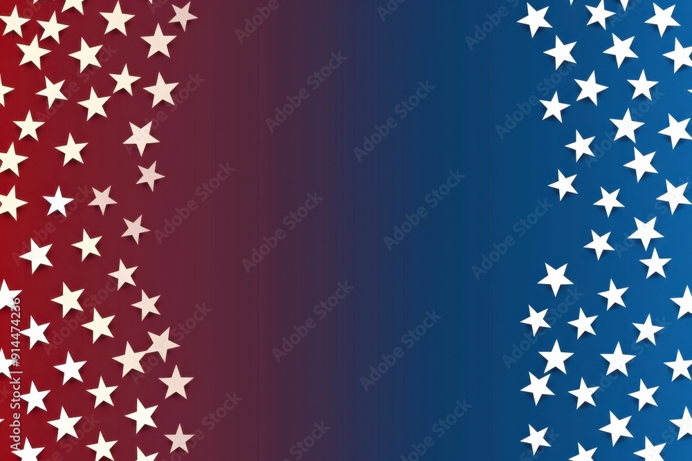 Poster a simple red, white, and blue border frame for paper with a solid background generative ai