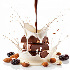 Two big swirls of pure milk surrounding square pieces of milk chocolate