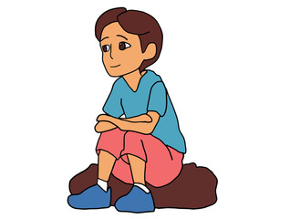 illustration of a sitting infant