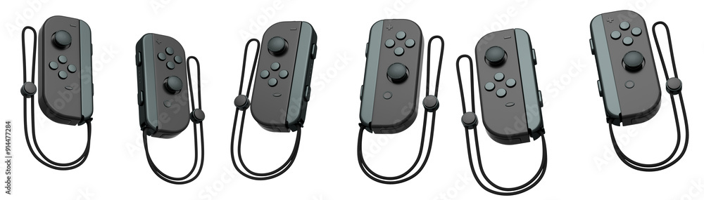 Poster realistic video game controllers console attached to mobile phone isolated on white background with 