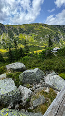 Fototapeta premium Small Pond lake in the Polish Karkonosze Mountains