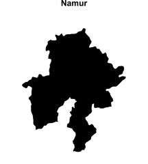 Namur province blank outline map