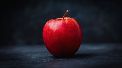 Red Apple on a Dark Background