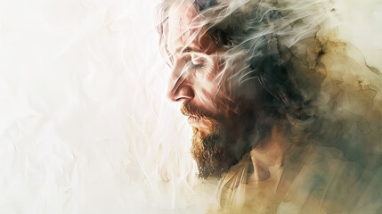 Obraz premium Jesus Christ portrait faith Christianity god spiritual religion christian holy bible