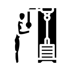 wall sits fitness exercise leg glyph icon vector. wall sits fitness exercise leg sign. isolated symbol illustration