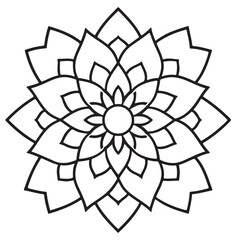 Blossom Mandala Shape. Circular pattern in form of mandala, tattoo, decoration. Decorative ornament in ethnic oriental style.