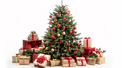 Christmas Tree Surrounded by Presents