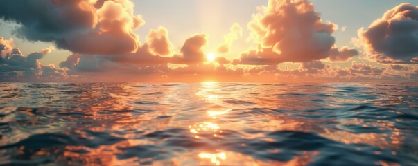 Stunning sunrise over the sea, 4K hyperrealistic photo