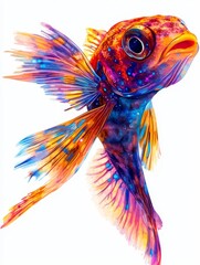 Obraz premium Vibrant Watercolor Fish Portrait