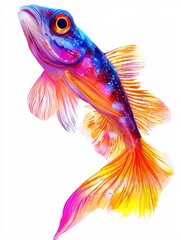 Fototapeta premium Vibrant Watercolor Fish Illustration