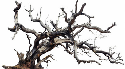 Fototapeta premium old dead spooky tree isolated on white background