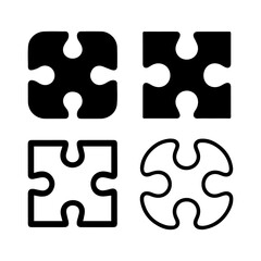 Collection of a puzzle with white background