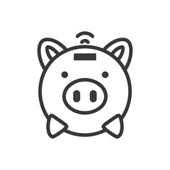 Fototapeta premium Smart Piggy Bank Icon: Wireless Savings Concept