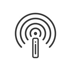Monochromatic Line Art Icon: Wireless Signal Transmission Device