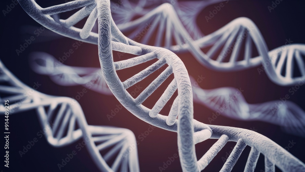 Poster abstract 2d render of dna structure with creative background