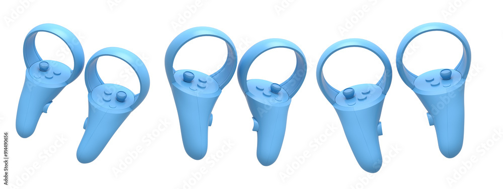 Poster virtual reality controllers for online and cloud gaming isolated on white background with clipping p