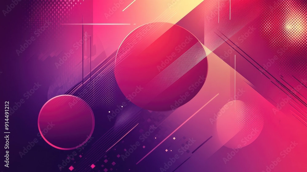Aufkleber abstract background with a red-purple gradient and geometric shapes, perfect for dynamic and modern 