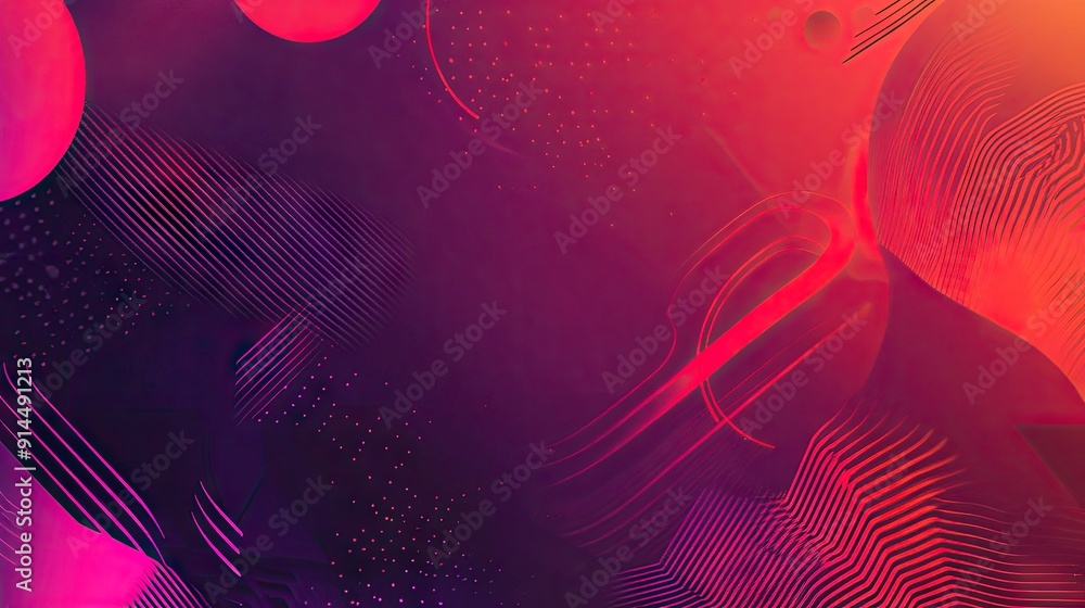 Poster abstract background with a red-purple gradient and geometric shapes, perfect for dynamic and modern 