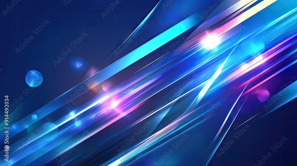 Poster abstract blue background with futuristic geometric lines and shiny gradients. perfect for business a