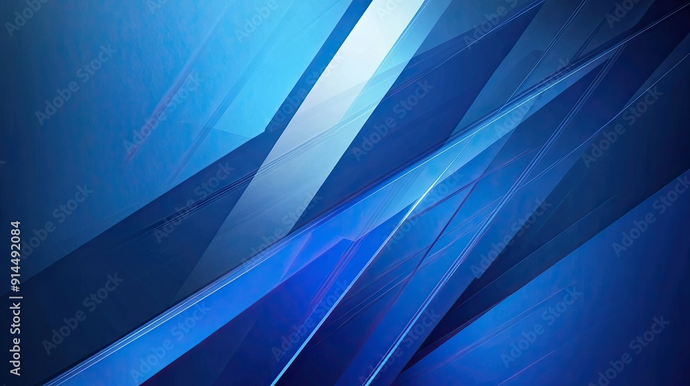 Poster abstract blue background with modern geometric lines and shiny gradients. suitable for futuristic te