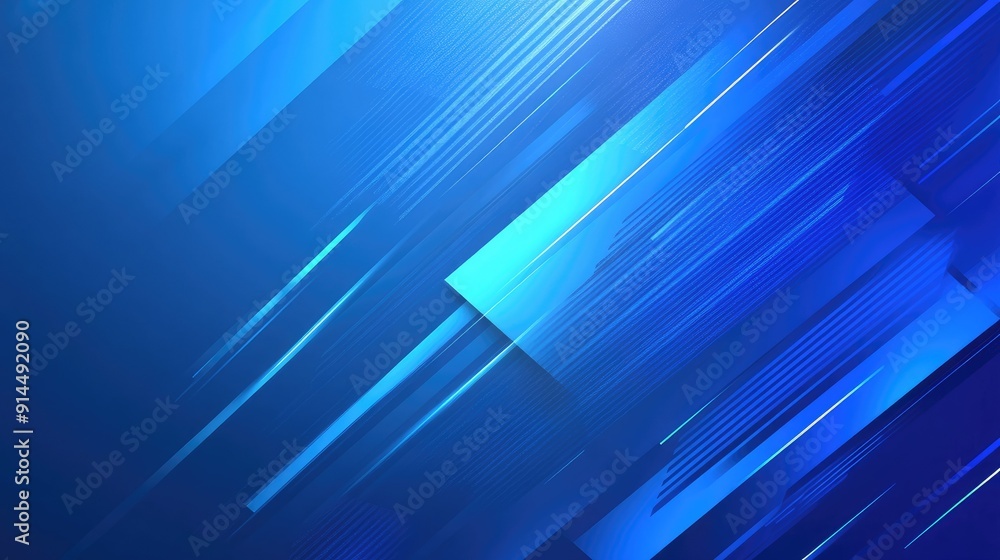 Poster abstract blue background with modern geometric lines and shiny gradients. suitable for futuristic te