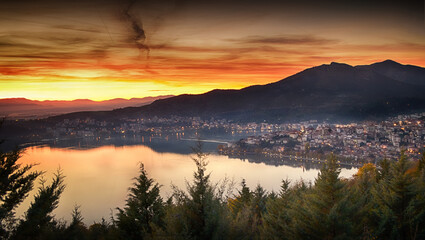 autumn in the city of Kastoria Greece