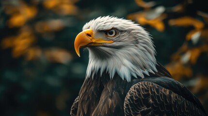 Obraz premium Close-up view of a bird of prey's face and beak