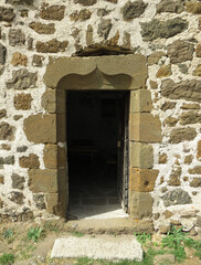 Castle of Polignac. 11th-16th century. Auvergne. France. Beautiful Gothic door with ogee lintel. 