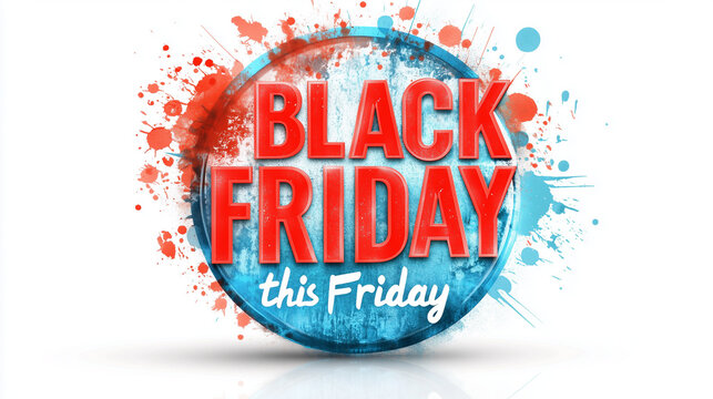 "BLACK FRIDAY" in bold red letters on a white background with a percentage icon and "this Friday" in the corner