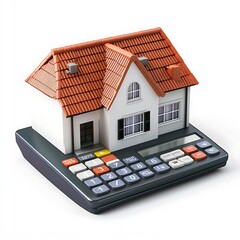 White House Architecture Concept on Calculator Isolated on White Background - Symbol of Government and Finance