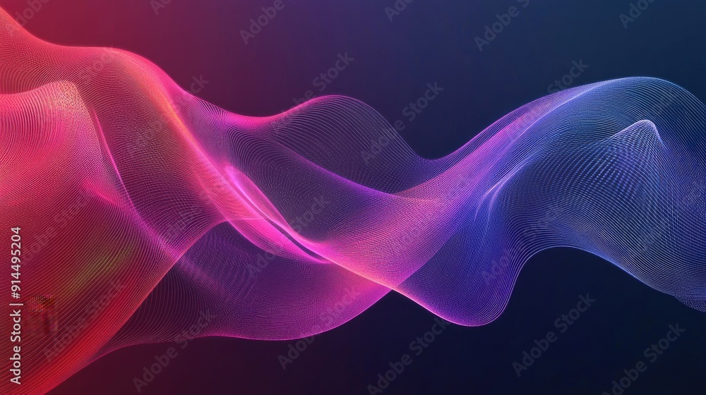 Poster abstract vector background with flowing gradient wave lines, ideal for sophisticated and clean desig