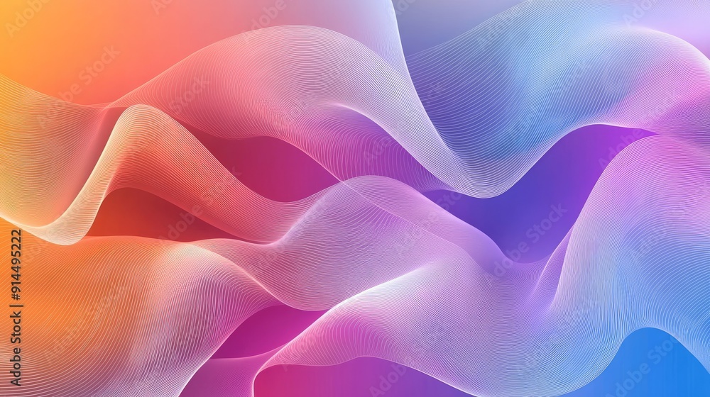 Poster abstract vector background with flowing gradient wave lines, ideal for sophisticated and clean desig