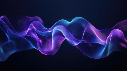 Abstract waves in blue and purple on a dark backdrop, perfect for contemporary and futuristic designs.