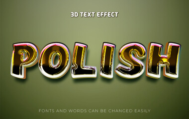 Polish golden 3d editable text effect style