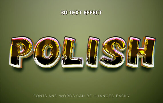 Polish golden 3d editable text effect style