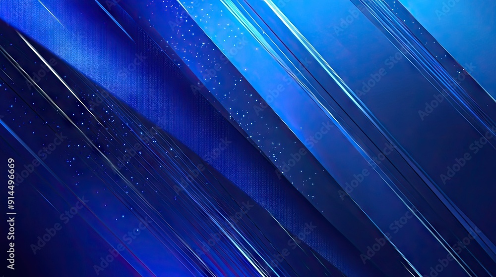 Poster blue abstract background with geometric lines pattern and shiny blue gradient. futuristic technology
