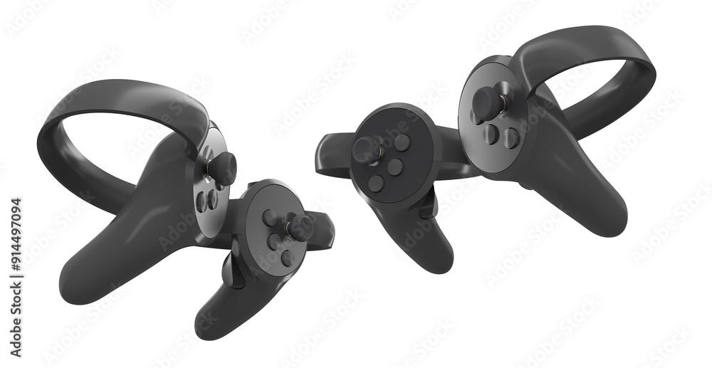 Poster virtual reality controllers for online and cloud gaming isolated on white background with clipping p
