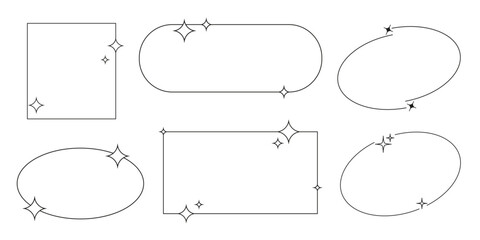 Fototapeta premium Star frame. Y2k decoration collection.