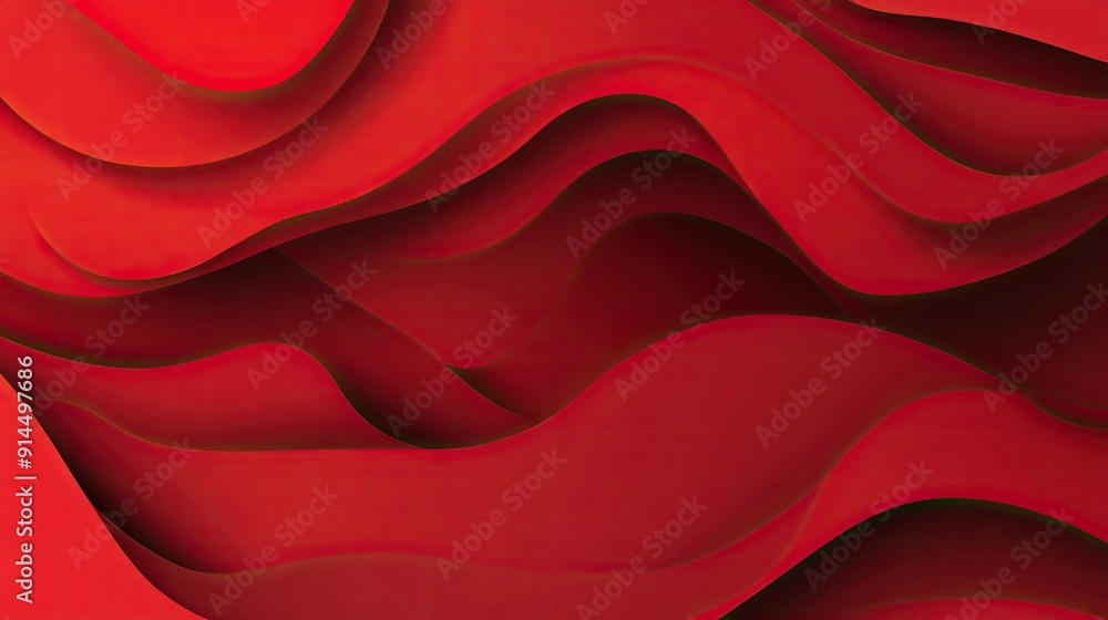 Poster bold red abstract design with smooth gradients and textured elements, perfect for striking gift card