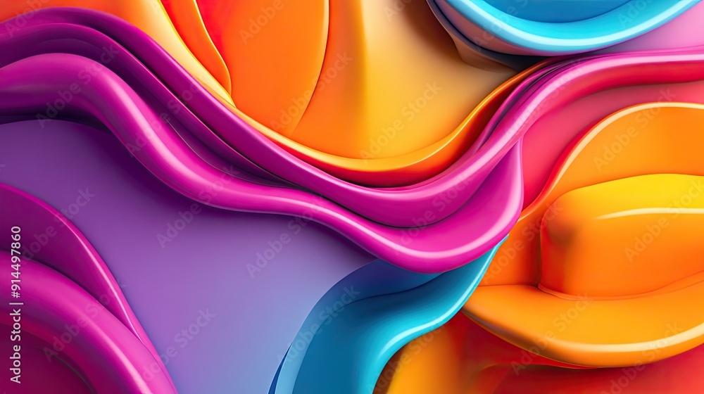 Poster bright 3d abstract background featuring colorful layers and wave effects, ideal for modern and vibra