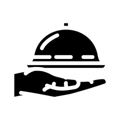 food presentation restaurant chef glyph icon vector. food presentation restaurant chef sign. isolated symbol illustration