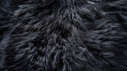 Close-up of Dark Animal Fur Texture.