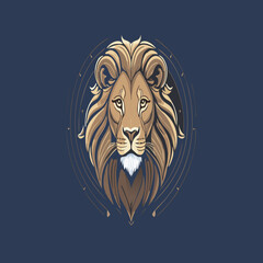 Golden Lions Head Vector Logo 8K FUHD Illustration Natural Palette