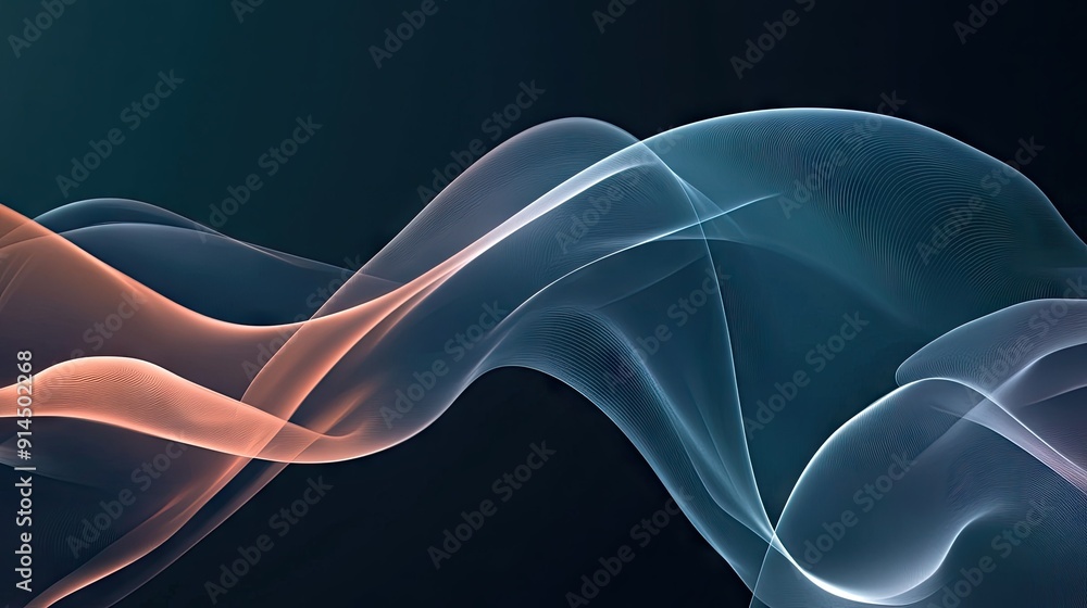 Poster elegant minimal wavy abstract background with fluid shapes and subtle gradients, creating a sophisti