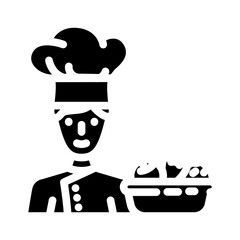 vegetarian chef restaurant glyph icon vector. vegetarian chef restaurant sign. isolated symbol illustration